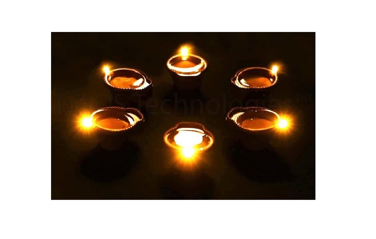 LED Light Water Sensor Diyas Plastic with, Ambient Lights PACK OF ( 12)